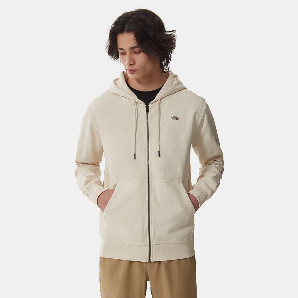 The North Face Scrap Graphic Zip-Up Ανδρικα Φούτερ Hoodie - Μπεζ (NMQT53974)